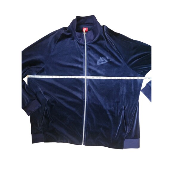 Nike Velour Track Jacket Mens Size 3X Sportswear Midnight Hip Hop Travel Relaxed - Picture 5 of 6
